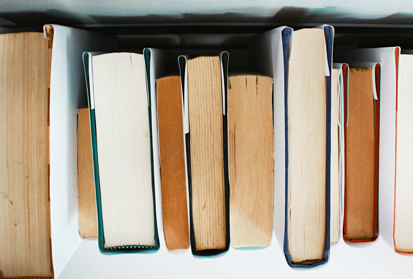 pile of books seen from top